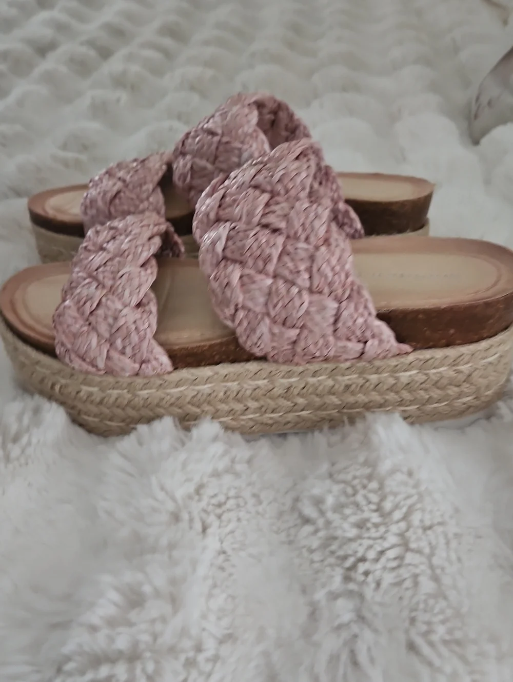 NEW Madden Girl Blush Braided Espadrille Platform Sandals